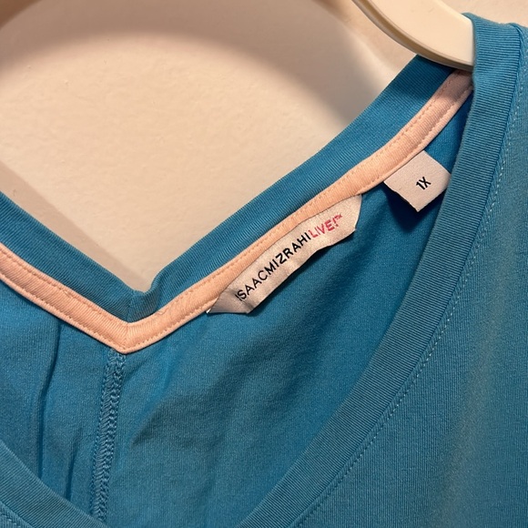Sale 🌟🛍️🛍💕Isaac Mizrahi Blue long Sleeves Top - Picture 3 of 6
